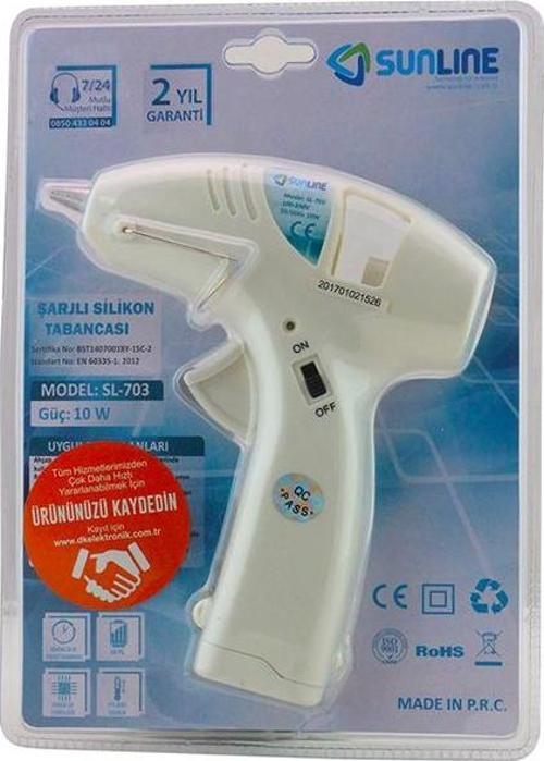 Sunline SL-703 10W Şarjlı Pilli Seyyar Silikon Tabancası Taşınabilir
