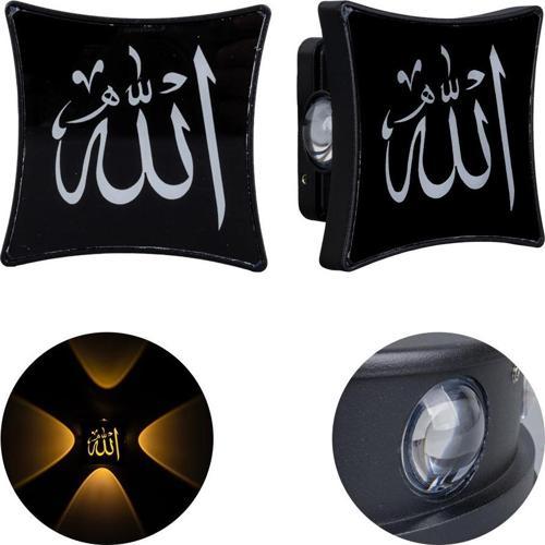 Ayt Powermaster Duvar Aplik Allah Dekorlu Gece Lambası Dekoratif Aplik Led Aydınlatma 95x95x50 mm