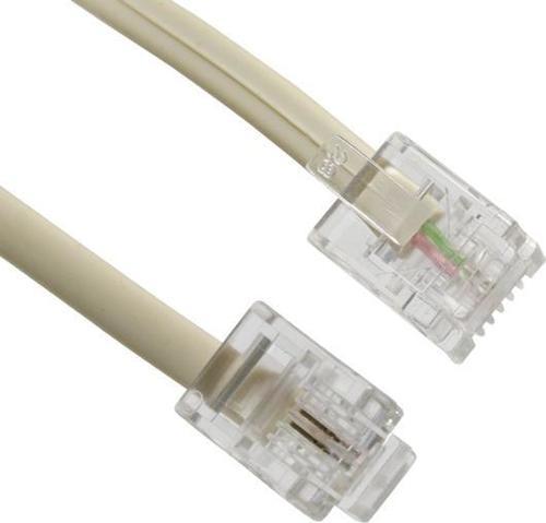 Powermaster Krem Rengi 20 Metre Hazır Telefon Hat Kablosu Jack Soket Uçları Takılı Hazır Kablo
