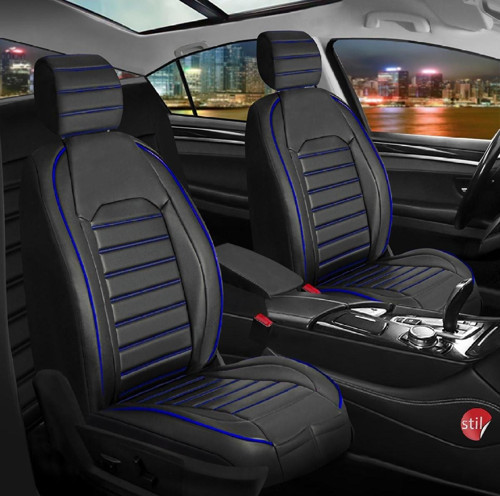 Volvo 960 Lüx Deri Oto Koltuk Kılıfı Ön Arka Takım Orijinal Serisi SİYAH MAVİ