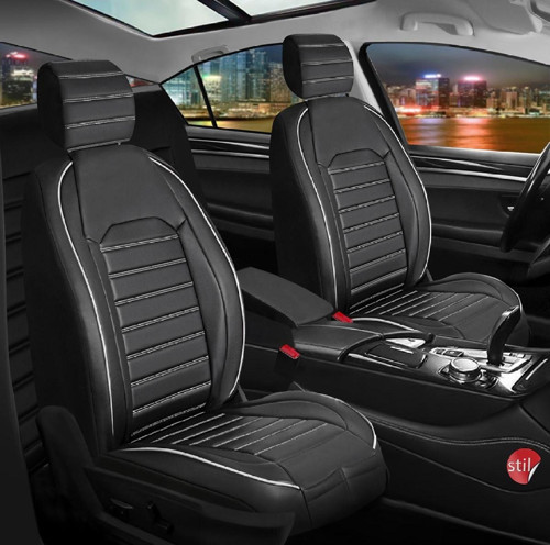 Audi Q2 Lüx Deri Oto Koltuk Kılıfı Ön Arka Takım Orijinal Serisi SİYAH BEYAZ