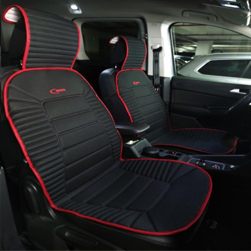 Geely EmGrand Lüx Oto Koltuk Minderi Ön 2'li Set Bumerang Serisi SİYAH KIRMIZI