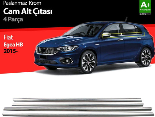Fiat Egea Uyumlu Hatchback Krom Cam Çıtası 4 Parça. 2015 Üzeri