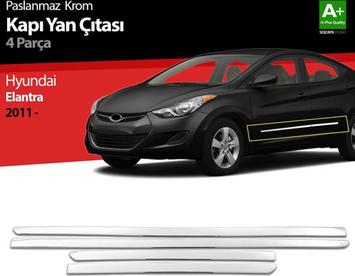 Hyundai Elantra Uyumlu Krom Kapı Yan Çıtası 2011 Üzeri