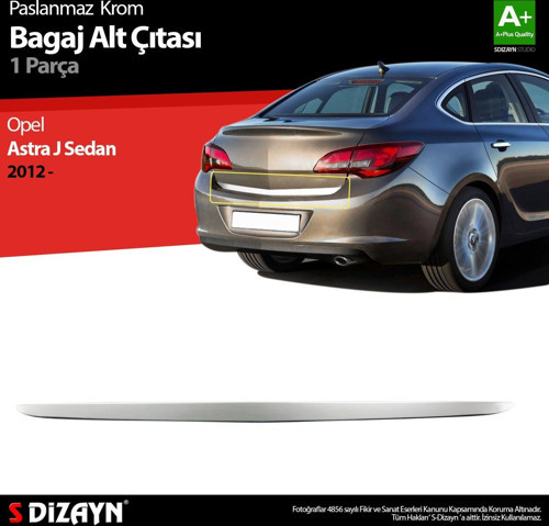 Opel Astra Uyumlu J Sedan Krom Bagaj Alt Çıtası 2012 Üzeri