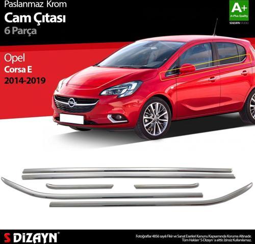 Opel Corsa Uyumlu E Krom Cam Çıtası 6 Parça. 2015-2019