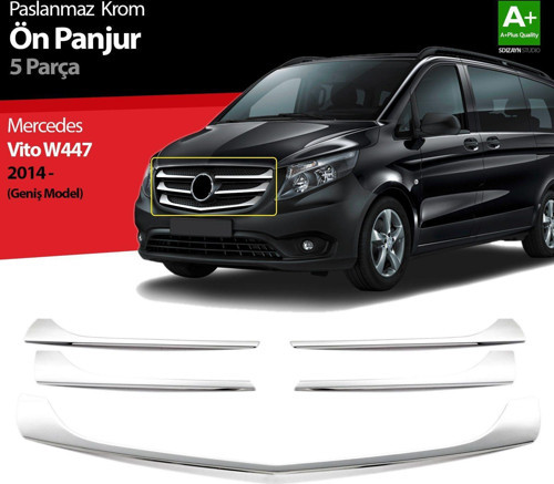 Mercedes Vito Uyumlu W447 Krom Ön Panjur Geniş Model 5 Parça. 2014-2020