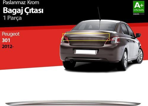 Peugeot 301 Uyumlu Krom Bagaj Çıtası 2012 Üzeri