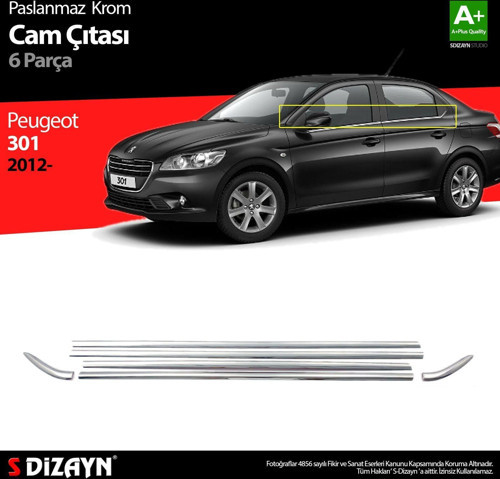 Peugeot 301 Uyumlu Krom Cam Çıtası 6 Parça. 2012 Üzeri