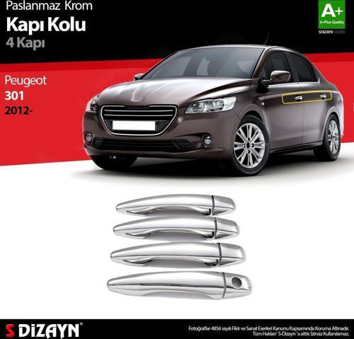 Peugeot 301 Uyumlu Krom Kapı Kolu 4 Kapı 2012 Üzeri
