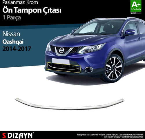 Nissan Qashqai Uyumlu Krom Ön Tampon Çıtası 2014-2017