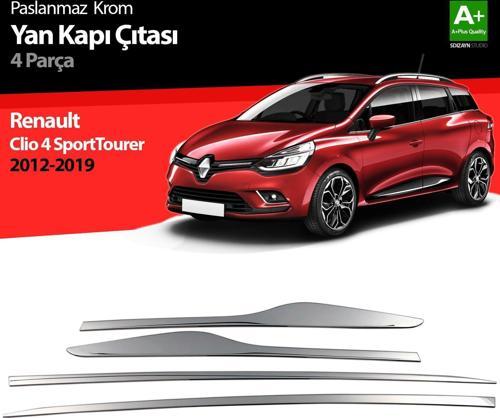 Renault Clio Uyumlu 4 Sport Tourer Krom Yan Kapı Çıtası 4 Parça. 2012 Üzeri