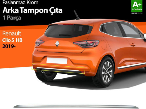 Renault Clio Uyumlu 5 Krom Arka Tampon Çıtası 2019 Ve Üzeri