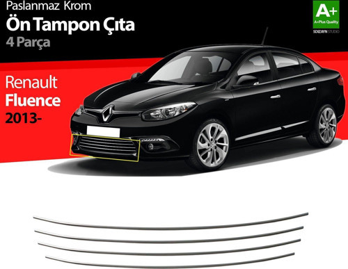 Renault Fluence Uyumlu Krom Ön Tampon Çıtası 4 Parça. 2013 Üzeri Makyajlı