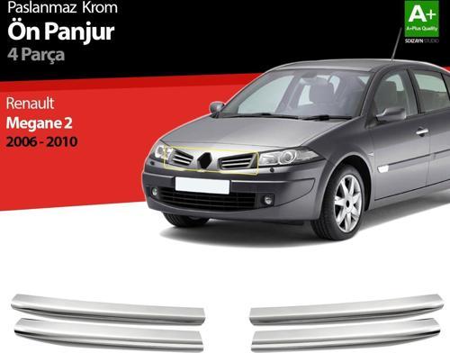 Renault Megane Uyumlu 2 Krom Ön Panjur 4 Parça 2006-2010