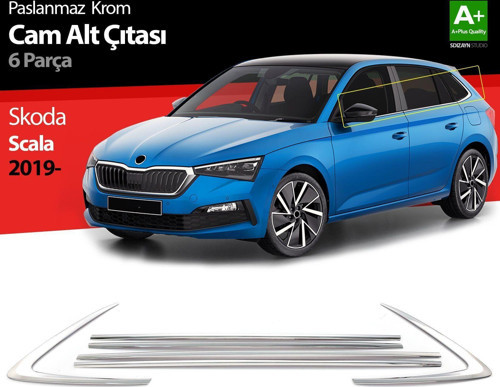 Skoda Scala Uyumlu Krom Cam Çıtası 6 Parça 2019 Üzeri