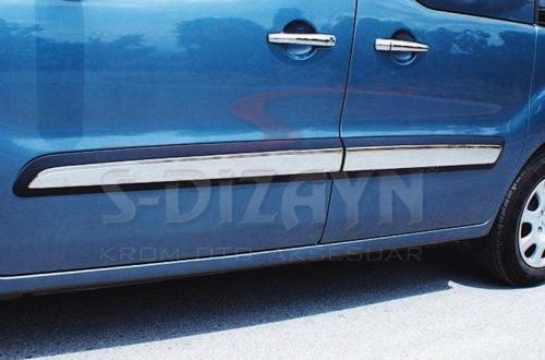 Peugeot Partner Uyumlu Tepee Krom Yan Kapı Çıtası 4 Parça 2008-2018