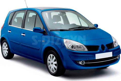 Renault Scenic Uyumlu 2 Krom Cam Çıtası 4 Parça 2003-2009