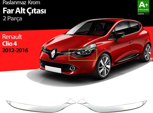 Renault Clio Uyumlu 4 Hatchback Krom Far Alt Çıtası 2012-2016