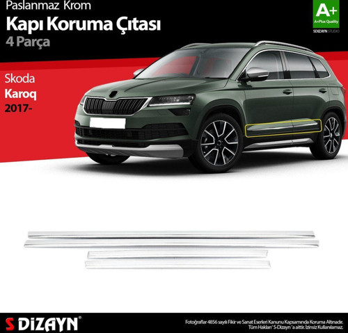 Skoda Karoq Uyumlu Krom Kapı Koruma Çıtası 4 Parça. 2017 Üzeri