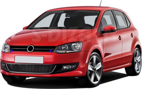 Volkswagen Polo Uyumlu 6R Krom Ön Panjur 2 Parça 2009-2014