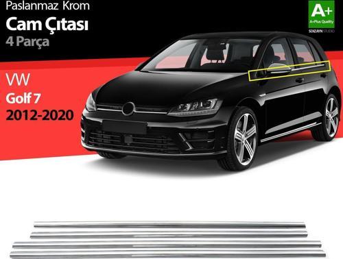 Volkswagen Golf Uyumlu 7 Krom Cam Çıtası 4 Parça 2013-2020