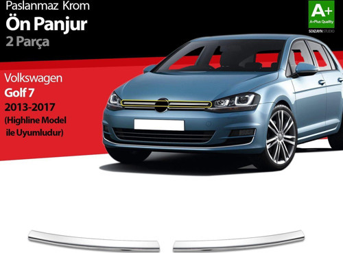 Volkswagen Golf Uyumlu 7 Krom Ön Panjur 2 Parça. Highline 2013-2017