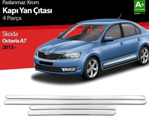 Skoda Octavia Uyumlu A7 Krom Kapı Yan Çıtası 2013 Üzeri