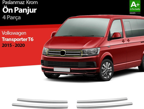 Volkswagen T6 Uyumlu Transporter Krom Ön Panjur 4 Parça. 2015-2020