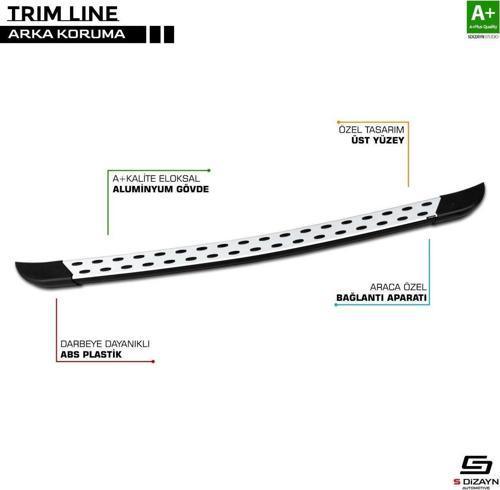 Volkswagen Caddy Uyumlu 4 Trimline Gri Arka Koruma 2020 Üzeri