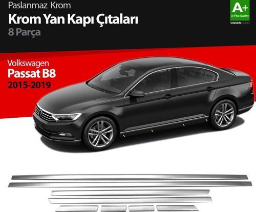 Volkswagen Passat Uyumlu B8 Krom Yan Kapı Çıtası 8 Parça 2015 Üzeri