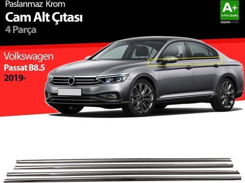 Volkswagen Passat Uyumlu B8.5 Krom Cam Çıtası 4 Parça 2019 Ve Üzeri