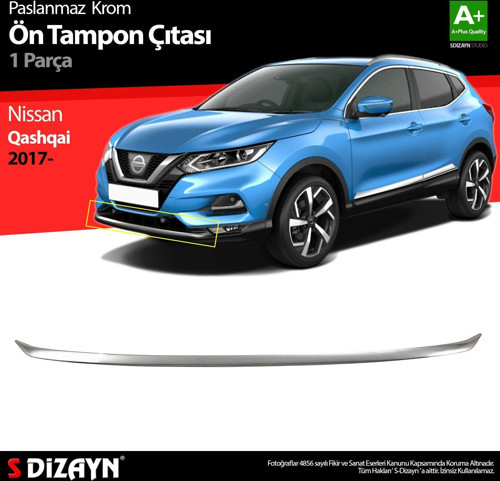 Nissan Qashqai Uyumlu Krom Ön Tampon Çıtası 2017-2021