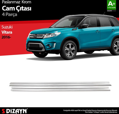 Suzuki Vitara Uyumlu Krom Cam Çıtası 4 Parça. 2016 Üzeri