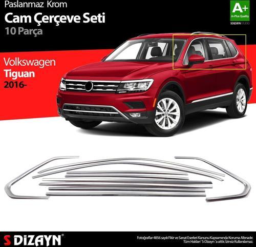 Volkswagen Tiguan Uyumlu Krom Cam Çerçevesi 10 Parça. 2016 Üzeri