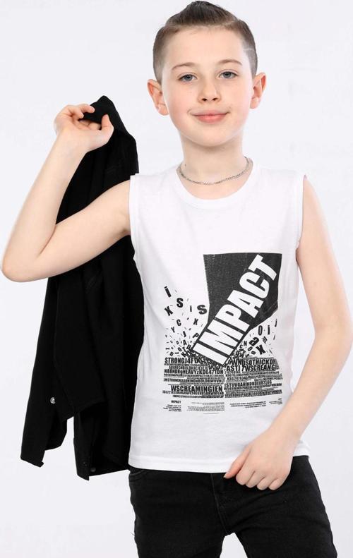 Mornio Erkek Çocuk Katlanabilir Uzun Kollu Gömlek ve Baskılı Kolsuz Tişört 2 Li Üst Takım MRN3101516VF Siyah