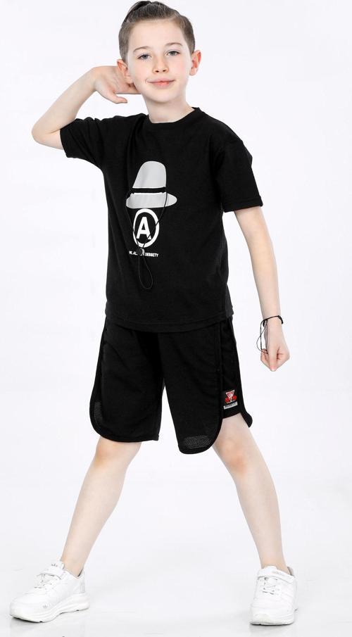 Mornio Erkek Çocuk T-shirt ve Şort 2 li Takım VF24KMR5103132 Siyah