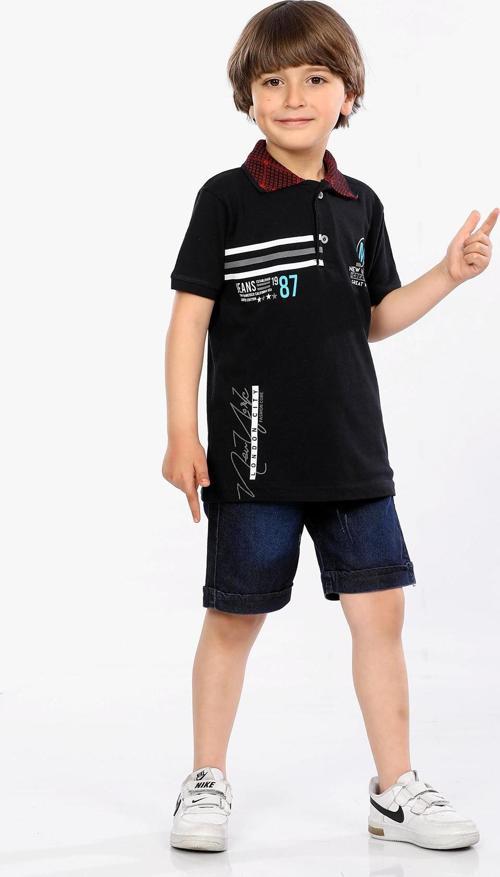 Mornio Erkek Çocuk Polo Yaka  Lacost Kumaş Tişört ve Kot Şort  İkili Yazlık Takım MRN5111314VF Lacivert
