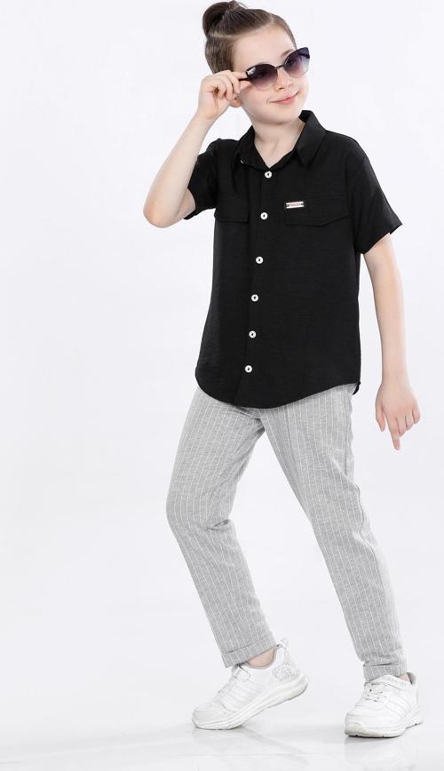 Mornio Erkek Çocuk Gömlek ve Pantolon 2 li Takım VF24KMR5104546 Siyah