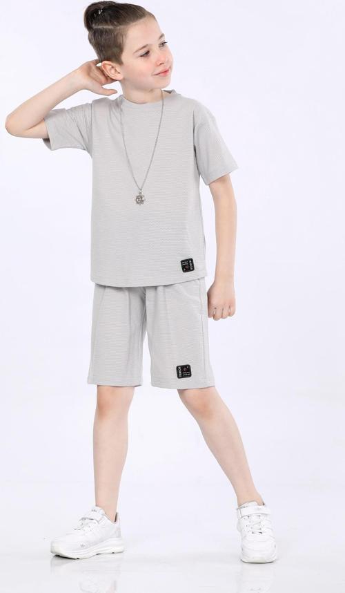 Mornio Erkek Çocuk T-shirt ve Şort 2 li Takım VF24KMR5104142 Gri