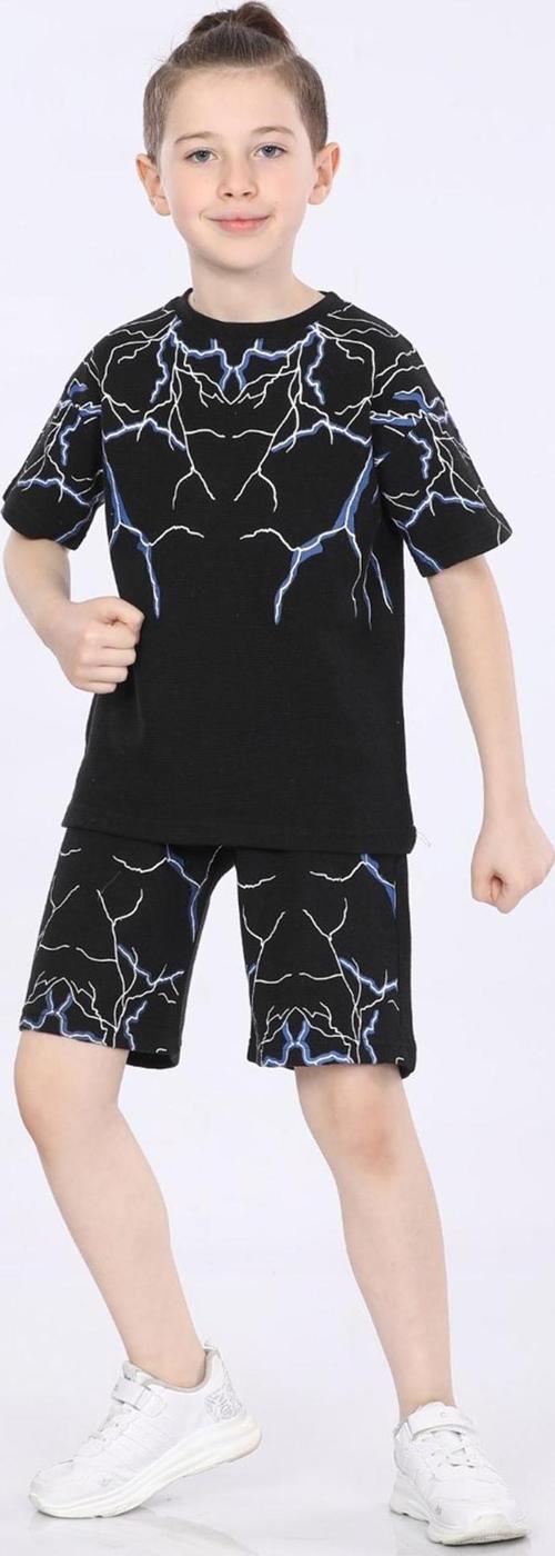 Mornio Erkek Çocuk T-shirt ve Şort 2 li Takım VF24KMR51043 Siyah