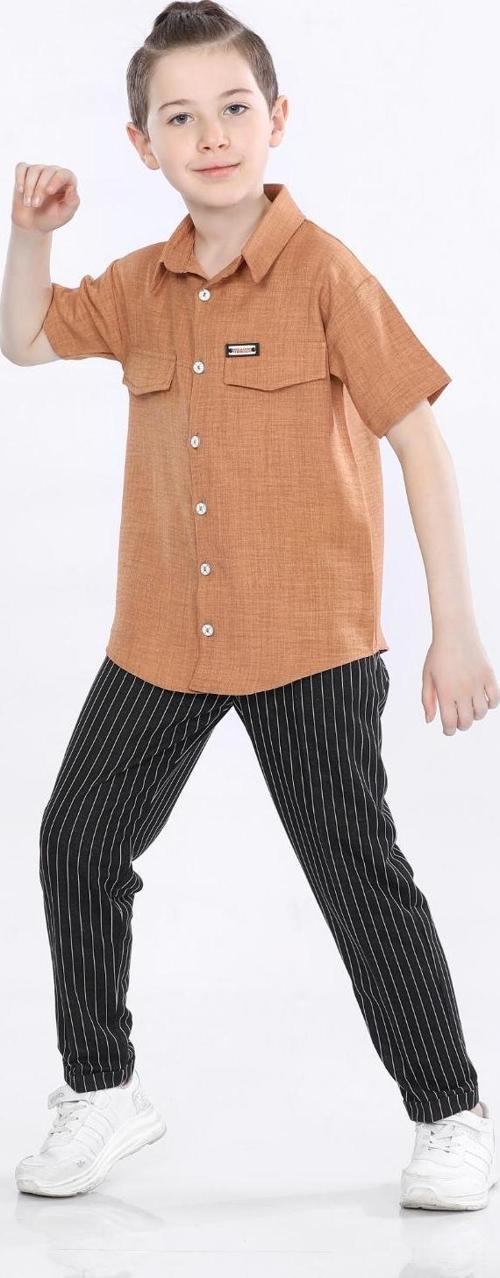 Mornio Erkek Çocuk Gömlek ve Pantolon 2 li Takım VF24KMR5104546 Kiremit