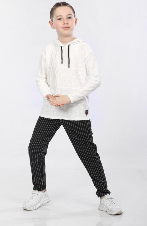 Mornio Erkek Çocuk Sweatshirt ve Pantolon 2 li takım VF24KMR5109192 Beyaz