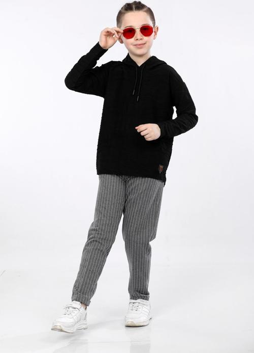 Mornio Erkek Çocuk Sweatshirt ve Pantolon 2 li takım VF24KMR5109192 Siyah