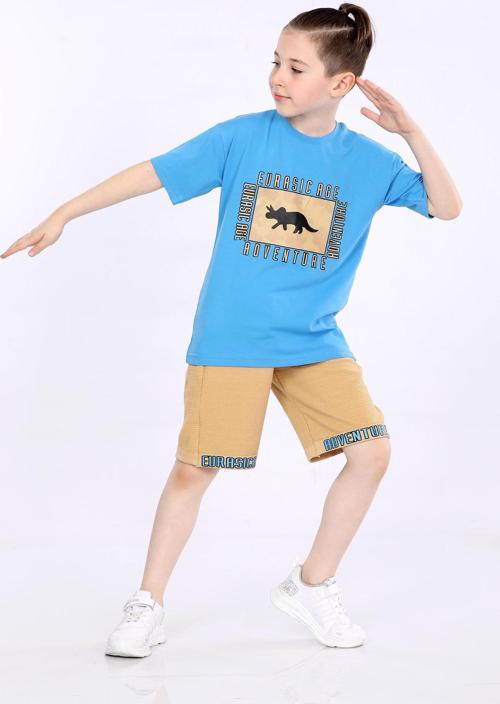 Mornio Erkek Çocuk T-shirt ve Şort 2 li Takım VF24KMR5100304 Mavi