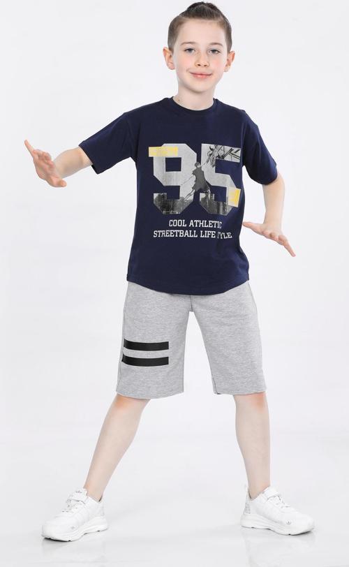 Mornio Erkek Çocuk T-shirt ve Şort 2 li Takım VF24KMR5100506 Lacivert