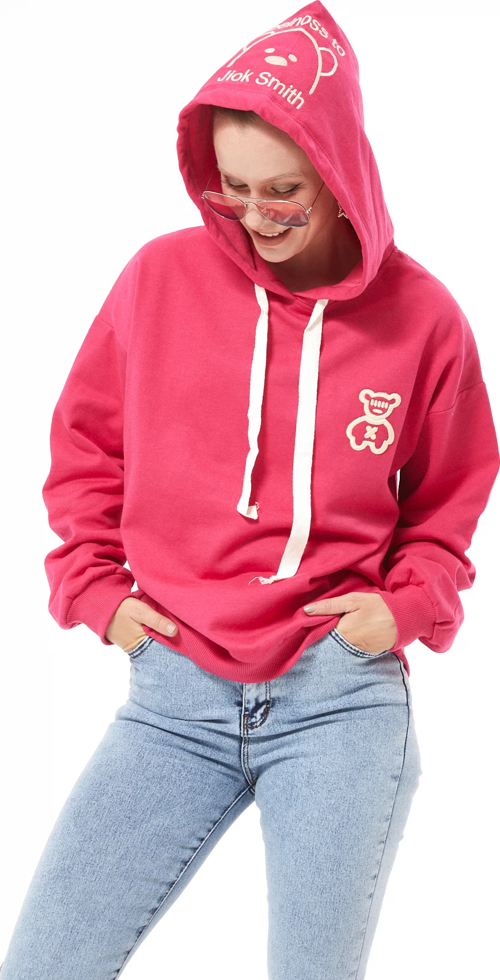 Kapüşonlu Kadın Sweatshirt Fuşya ZN5030