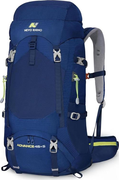 Outdoor Kamp ve Yürüyüş Sırt Çantası (45+5  Litre Kapasiteli) Lacivert 8814