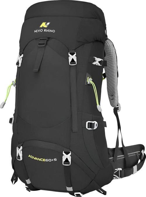 Outdoor Kamp ve Yürüyüş Sırt Çantası (60+5 Litre) Siyah 1617
