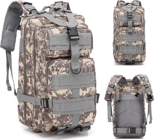 Kanvas Fonksiyonel Outdoor Kamp ve Yürüyüş Sırt Çantası Gri BL008